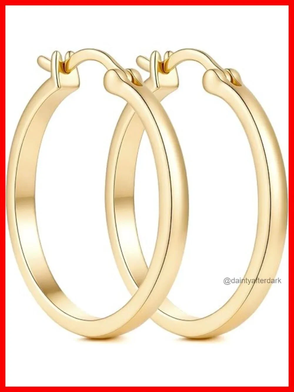 14K Gold Plated Hoop Earrings for Women Hypoallergenic Lightweight